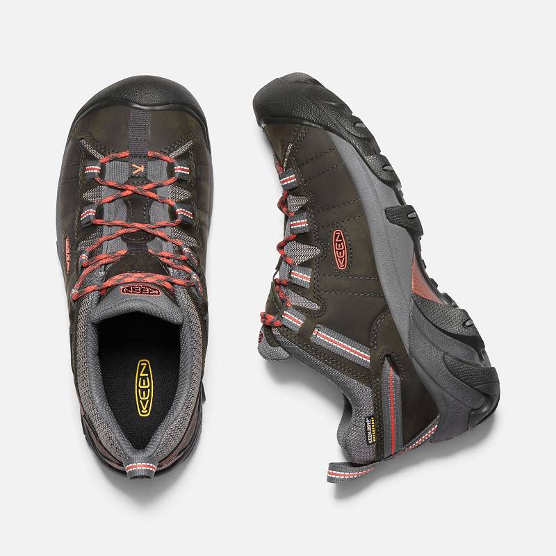 Keen Targhee II Waterproof Wanderschuhe Damen DE-85071 Magnet/Coral - Keen Damenschuhe Olivgrün